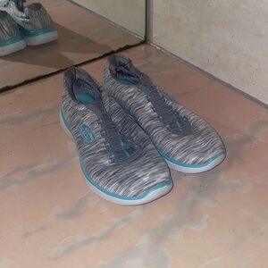 Grey and Turquoise 8.5 Women’s Skechers
